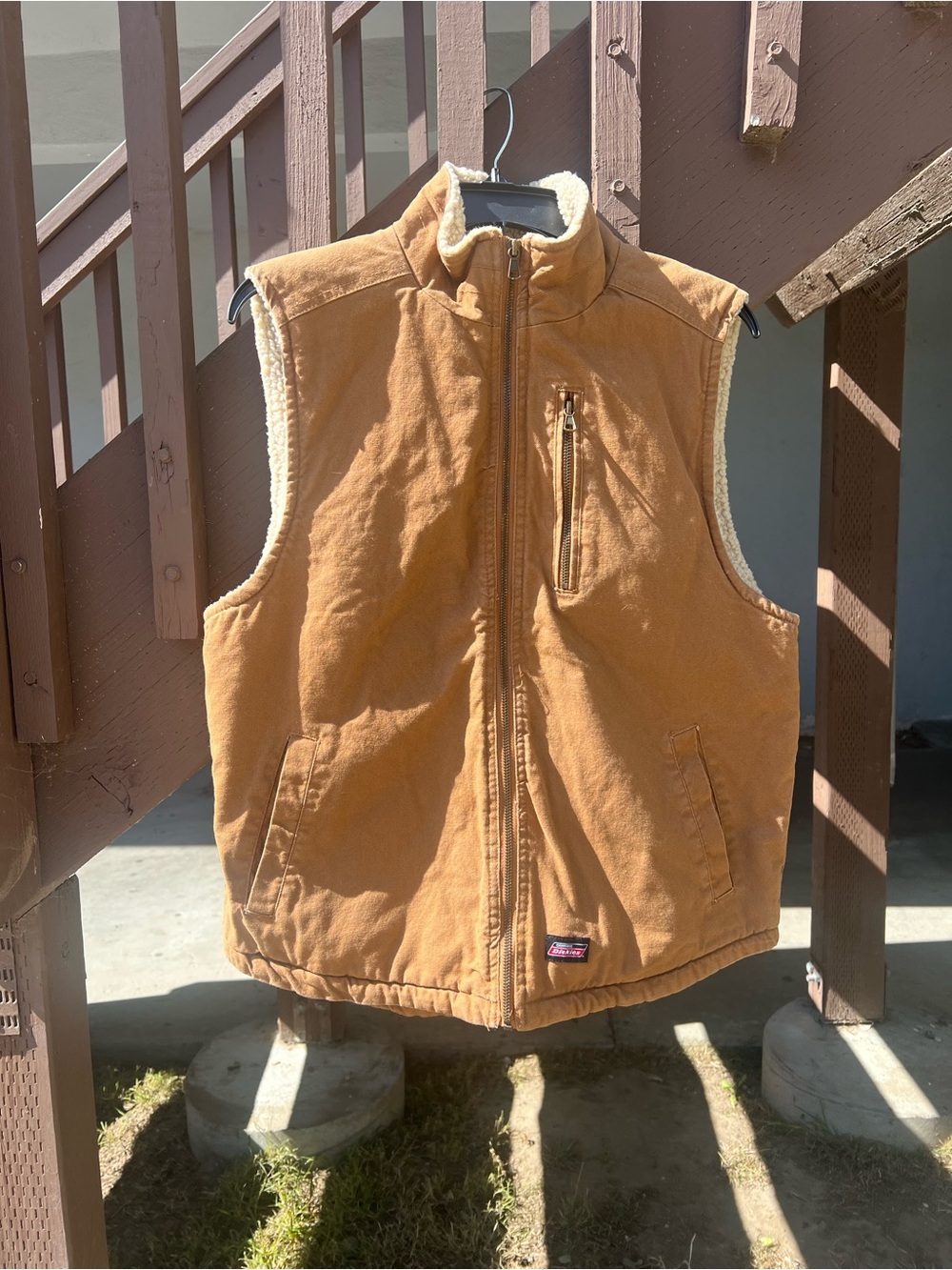 Men's Sherpa-Lined Work Vest - Brown
